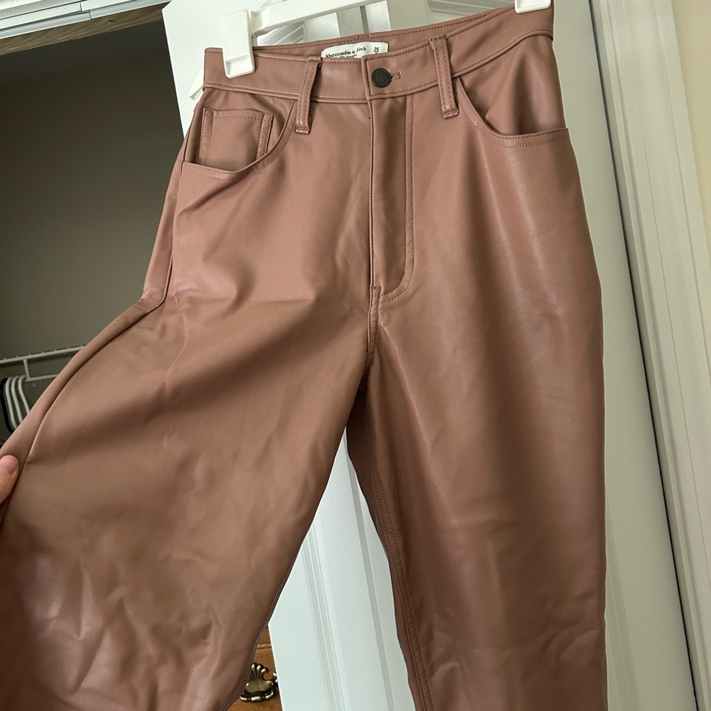 Abercrombie & Fitch Pink Faux Leather Pants